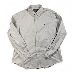 Ralph Lauren Oxford Shirt Men XL Gray Cotton Button-Down Preppy Classic